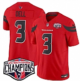 Men's Houston Texans #3 Tank Dell Red F.U.S.E. 2024 AFC South Division Champions Vapor Limited Stitched Jersey,baseball caps,new era cap wholesale,wholesale hats